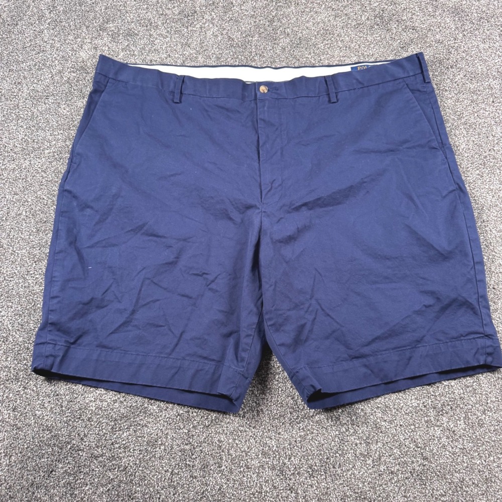 Polo Ralph Lauren Shorts Men 48B Navy Blue Stretch‎ Classic Fit Chino Twill Flat